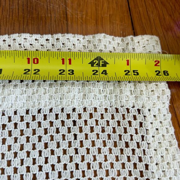 Vintage Cottagecore Blue and Cream Lace Ruffled Window Valances set of 2 - Picture 10 of 14